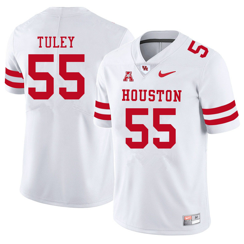 Men #55 Cavan Tuley Houston Cougars College Football Jerseys Sale-White